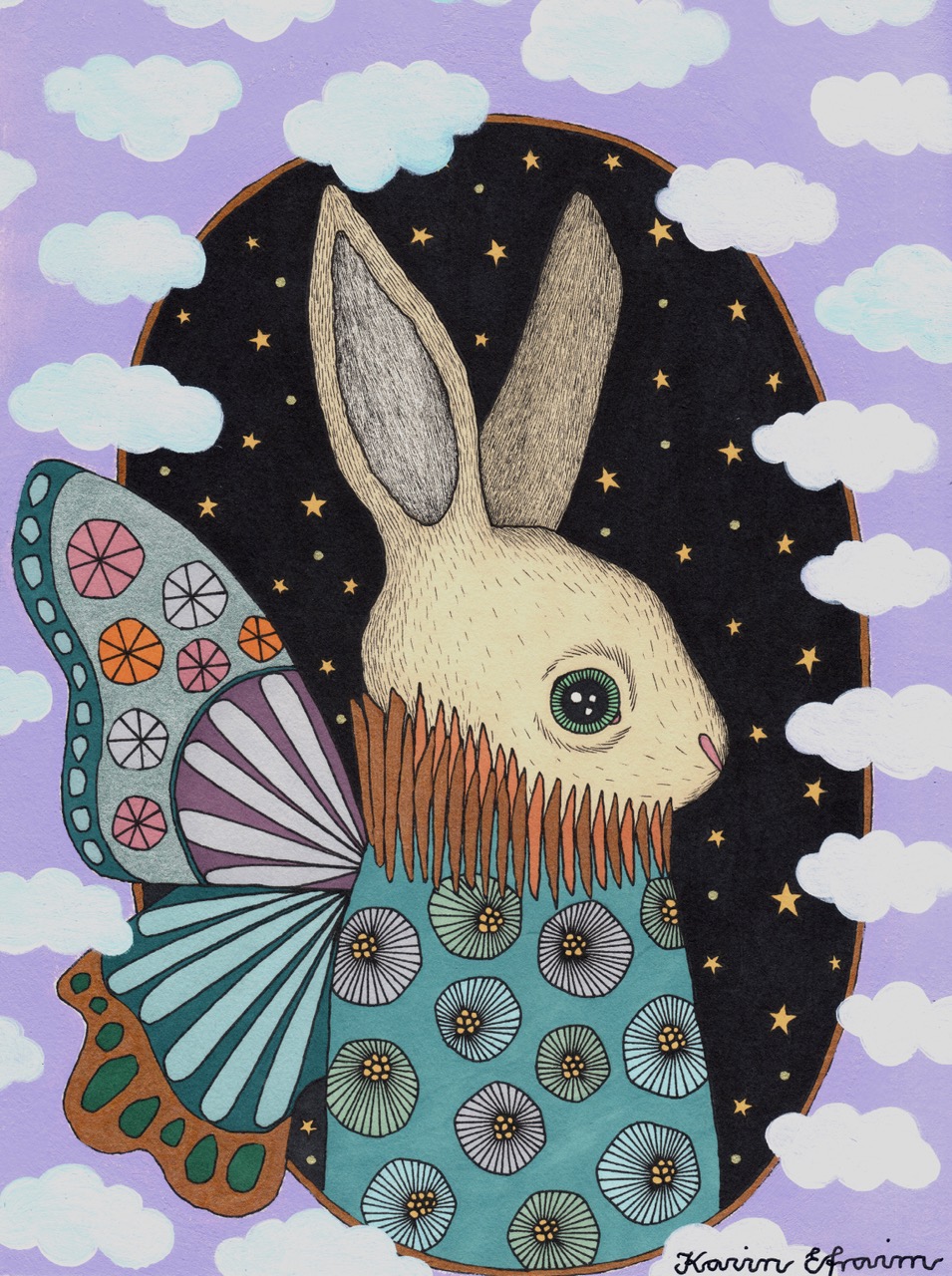 Bild på en tecknad kanin