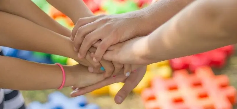 All together hands